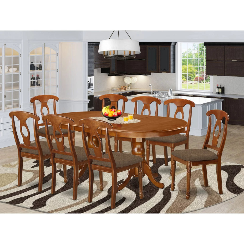 Black Cherry 9 Piece Oval Wood Dining Room Set X7394