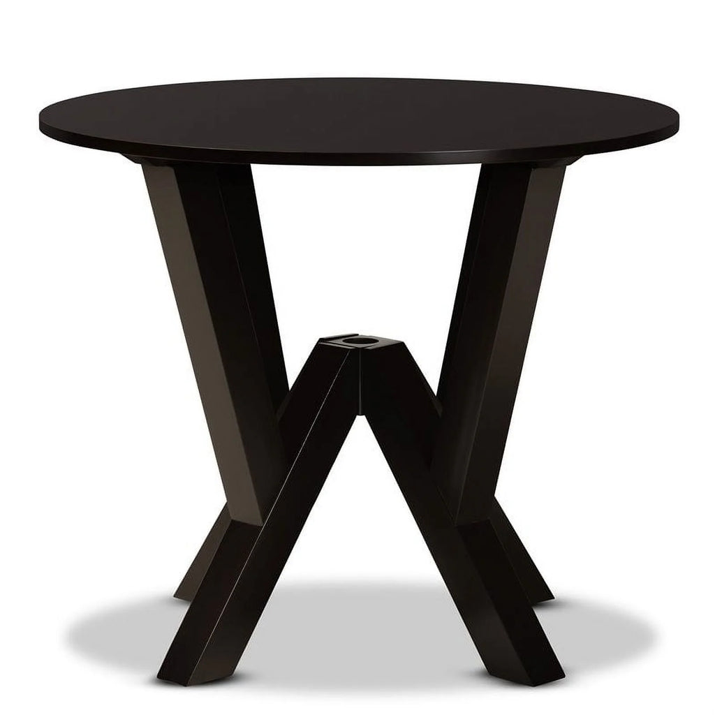 Dark Brown Round Wood Dining Table U49823