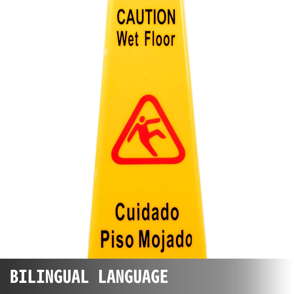 10 Pack 26-Inch Yellow 4 Sided Wet Floor Sign I282
