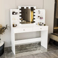 Modern White Vanity Table with Mirror M847