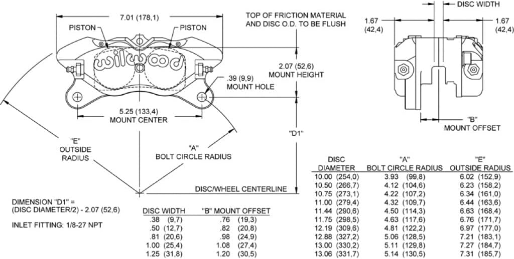 Caliper 1.38in Pistons .38in Disc Y992797