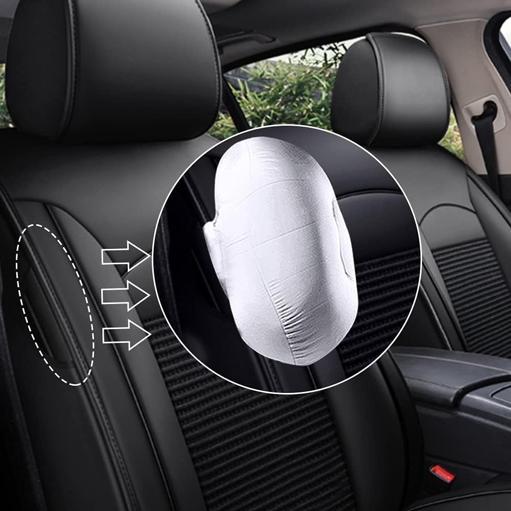 Custom Car Seat Covers Full Set 5 Seats Faux Leather Waterproof Black L112