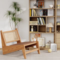 Rattan Armless Accent Chair with Wooden Frame L976