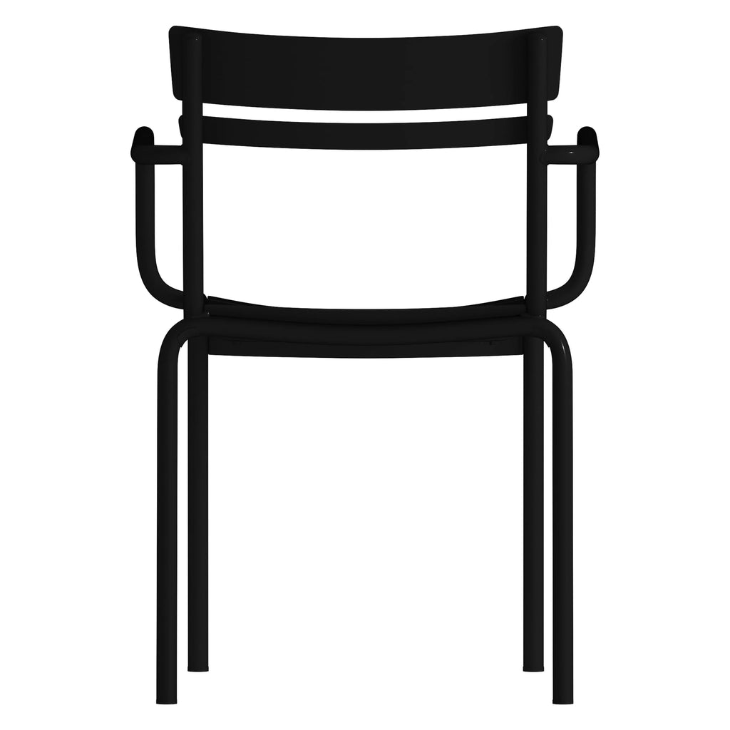 Black Steel Stackable Chair with Arms, Set of 4 U21718