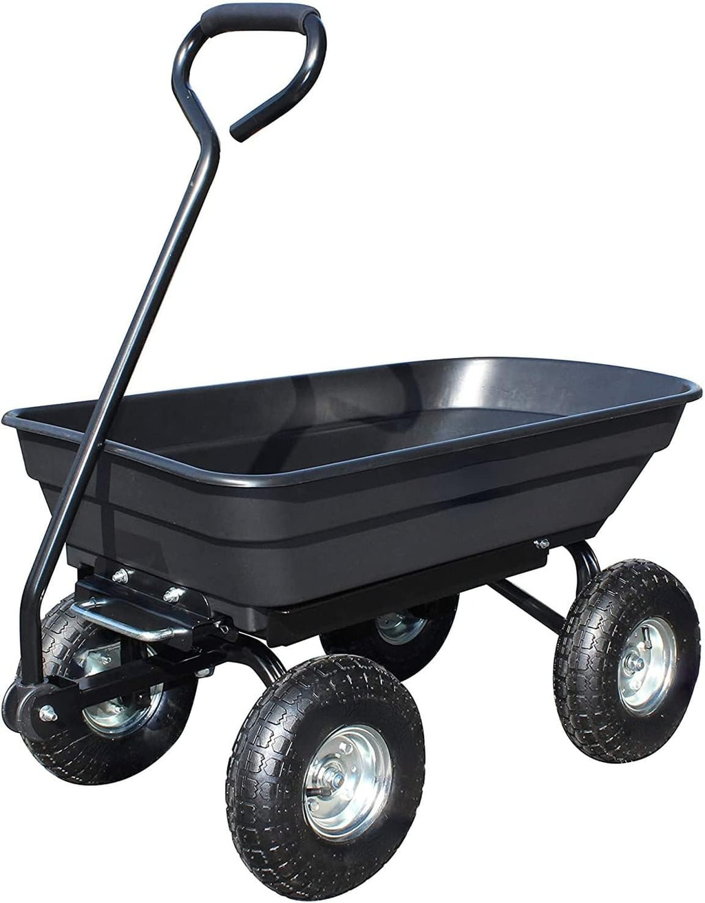 Heavy Duty Garden Dump Cart with Steel Frame and Pneumatic Wheels H96977