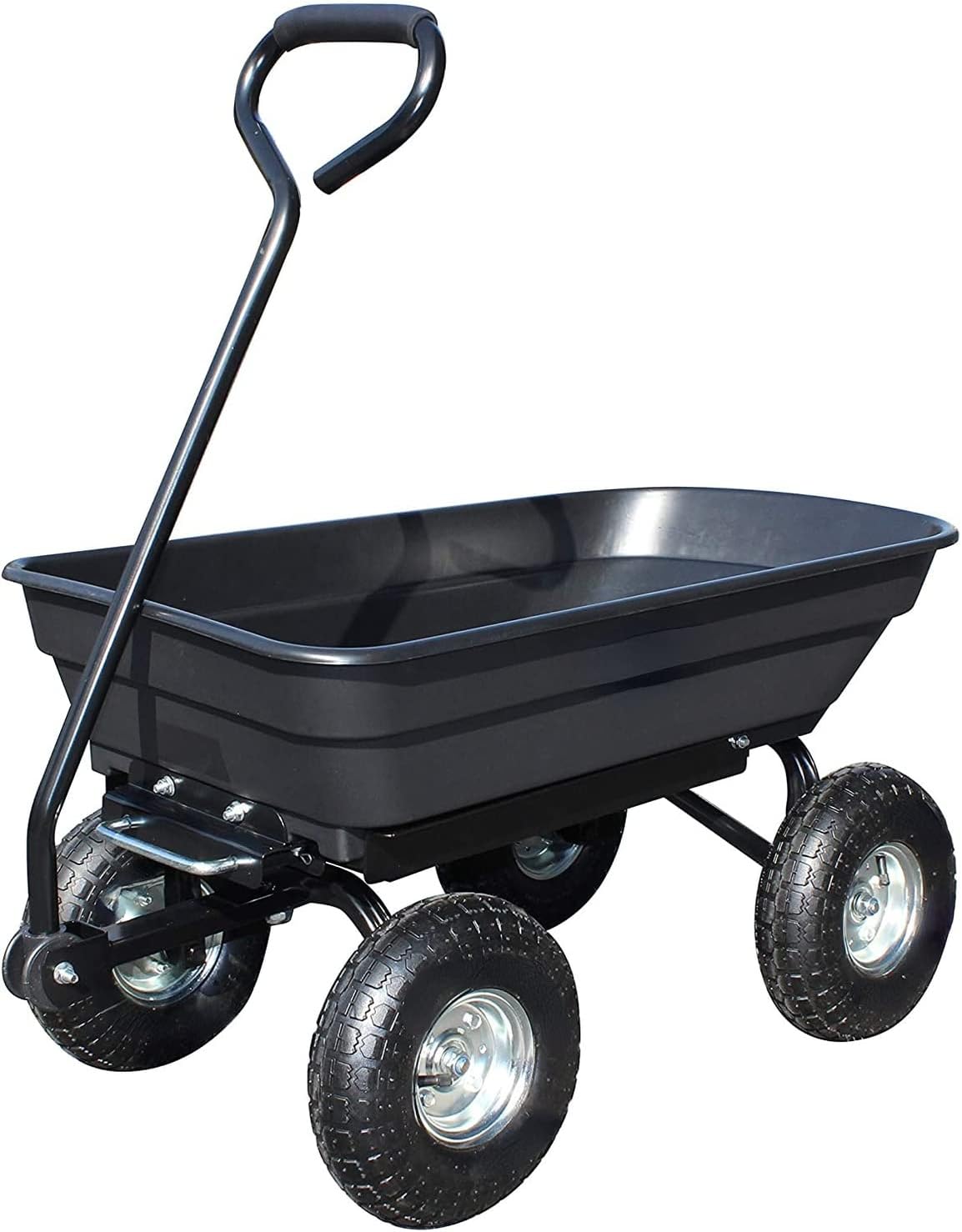 Heavy Duty Garden Dump Cart with Steel Frame and Pneumatic Wheels H96977