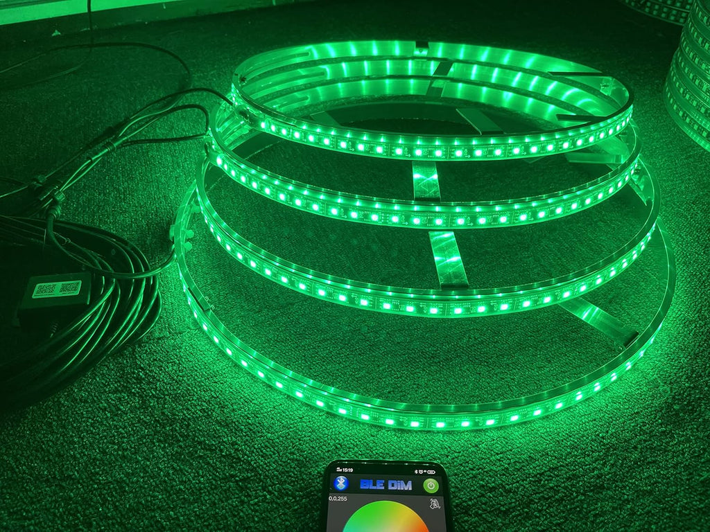 17.5'' LED Wheel Ring Lights Bluetooth Controlled 4 Lights E770145