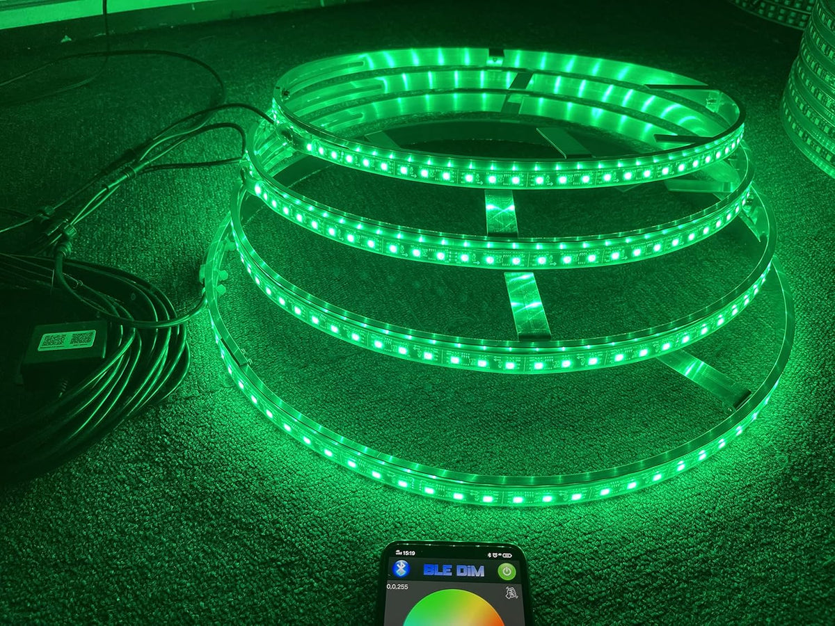 17.5'' LED Wheel Ring Lights Bluetooth Controlled 4 Lights E770145