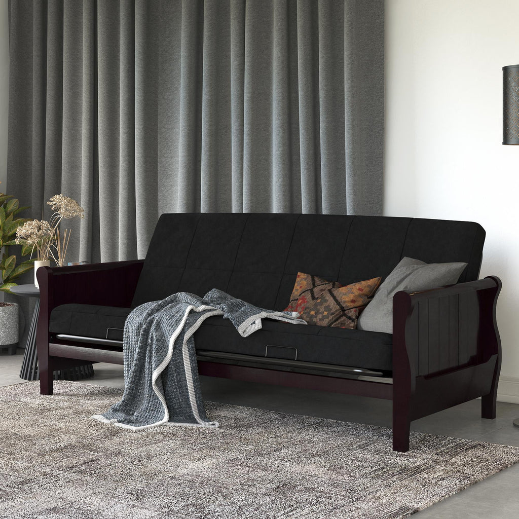 Black Full Size Quilted Microfiber Futon Mattress I951