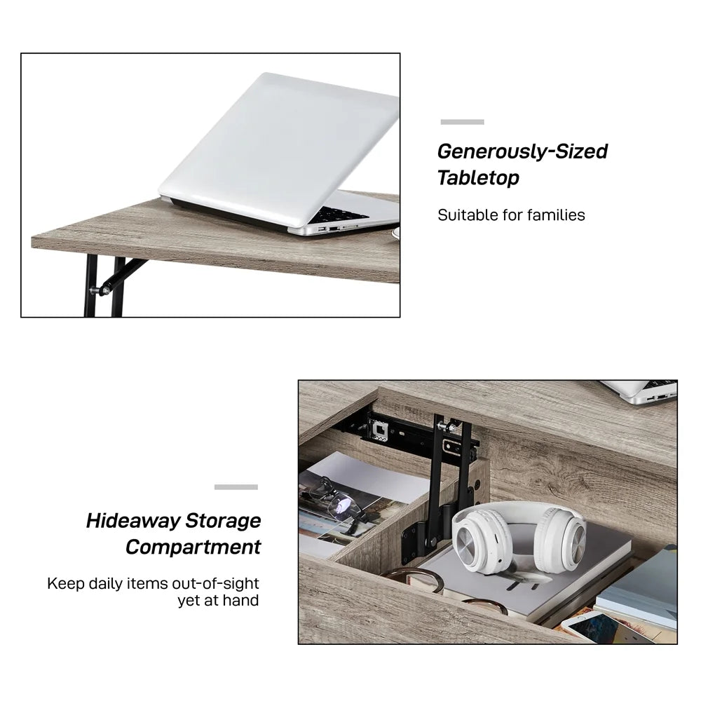 Rustic Gray Wood Lift Top Coffee Table M361