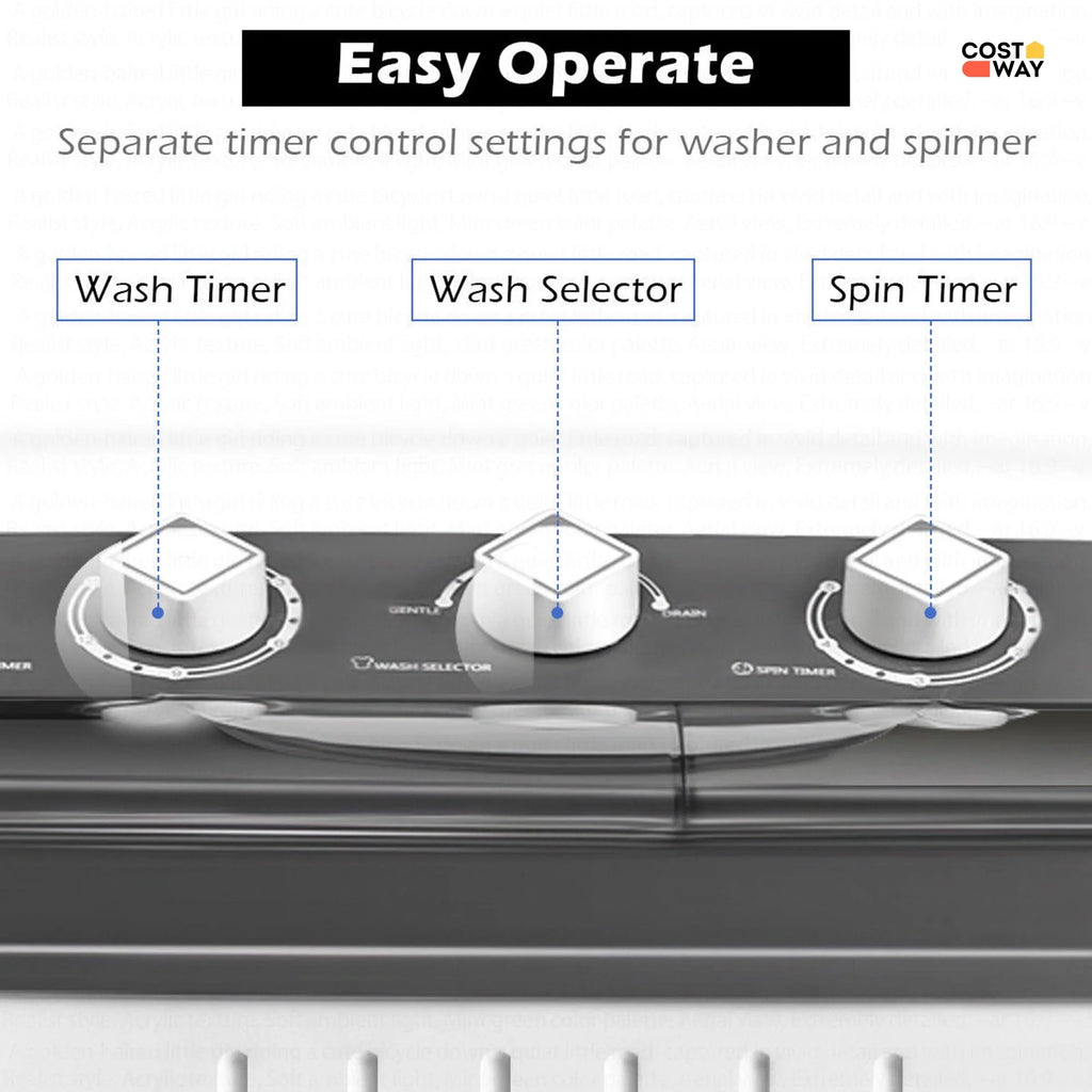Portable Mini Compact Twin Tub Washing Machine T845