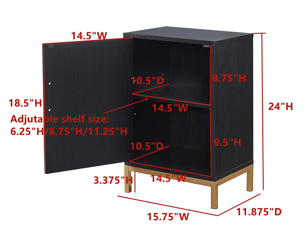 Wood Accent Cabinet Side Table P99359