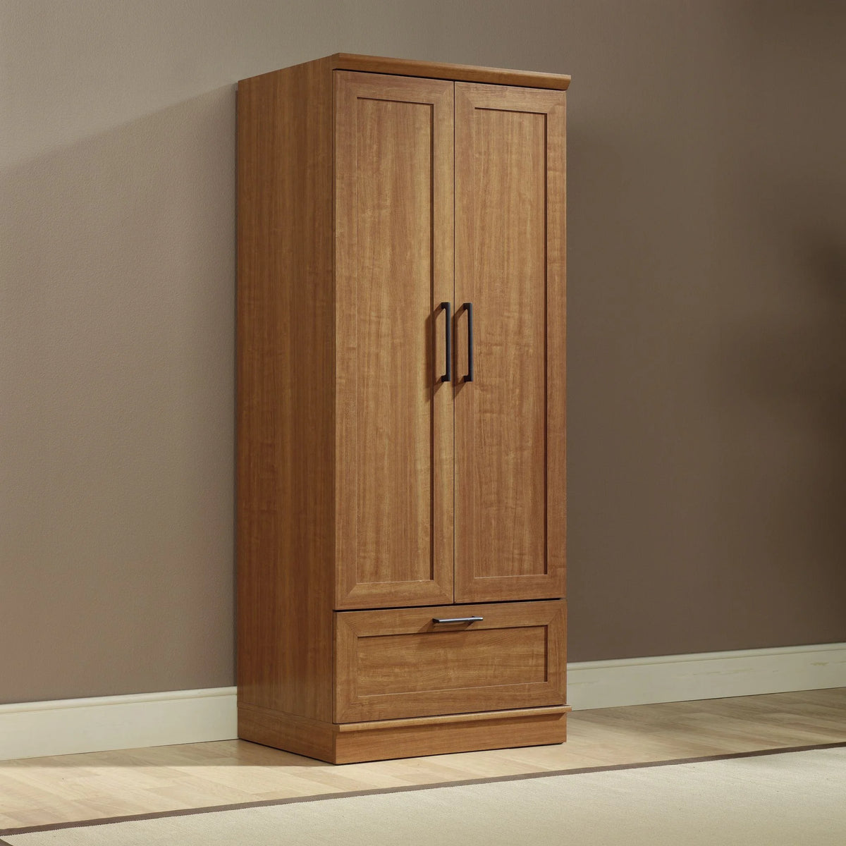 Sienna Oak Finish Wardrobe/Storage Cabinet O9130