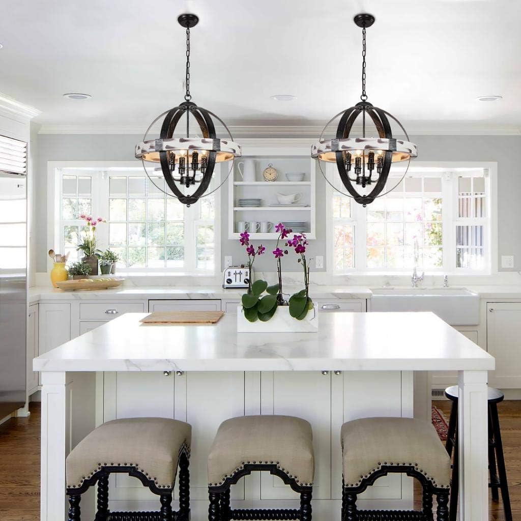 Black Wrought Iron 4 Light Chandelier R82874