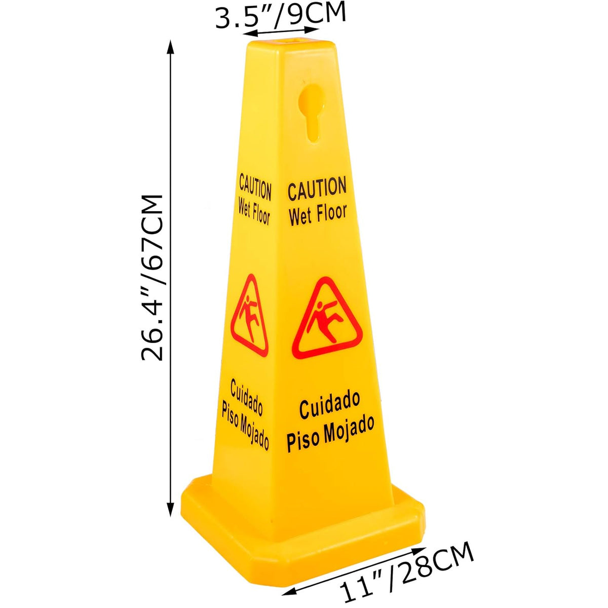 10 Pack 26-Inch Yellow 4 Sided Wet Floor Sign I282