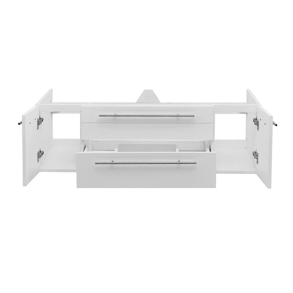 White 48x22 Wall Hung Double Undermount Sink Bathroom Cabinet W972