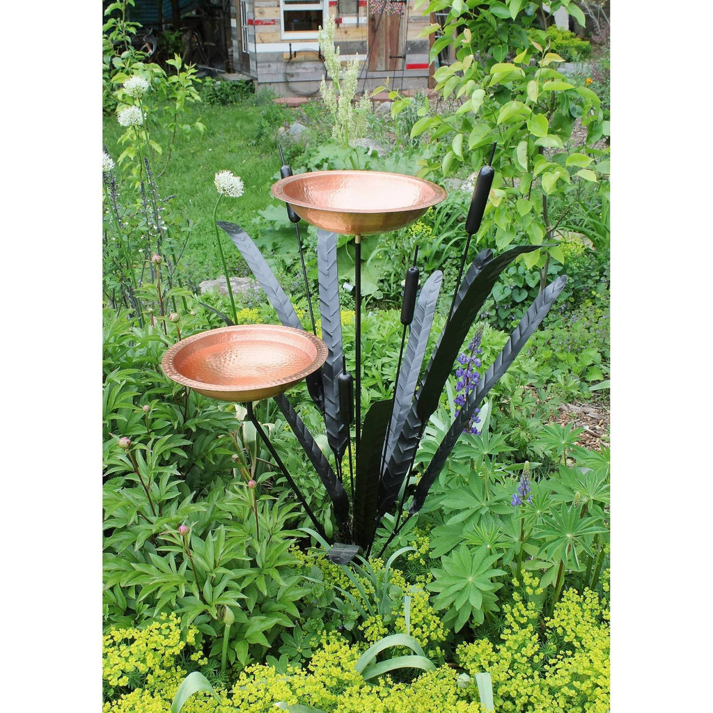 Double Cattail Birdbath K5075