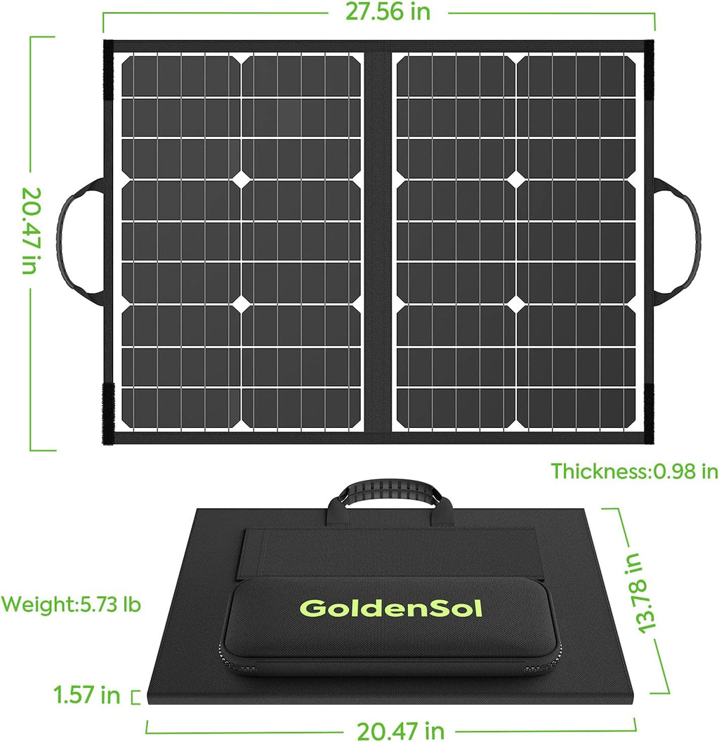 60W Foldable Monocrystalline Solar Panel with USB Ports N760122