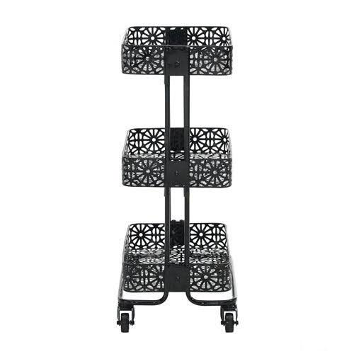 Black Metal Three Tier Cart V392644