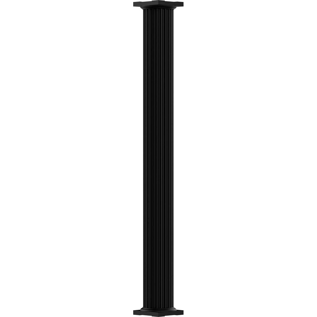 Round Non-Tapered Fluted Textured Black Aluminum Column Y259