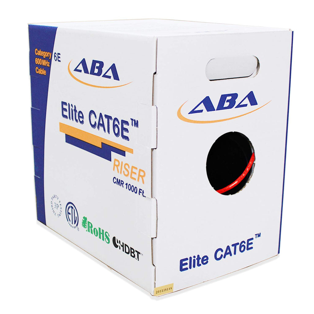 Black 1000ft Cat6 CMR Riser Ethernet Cable F1711