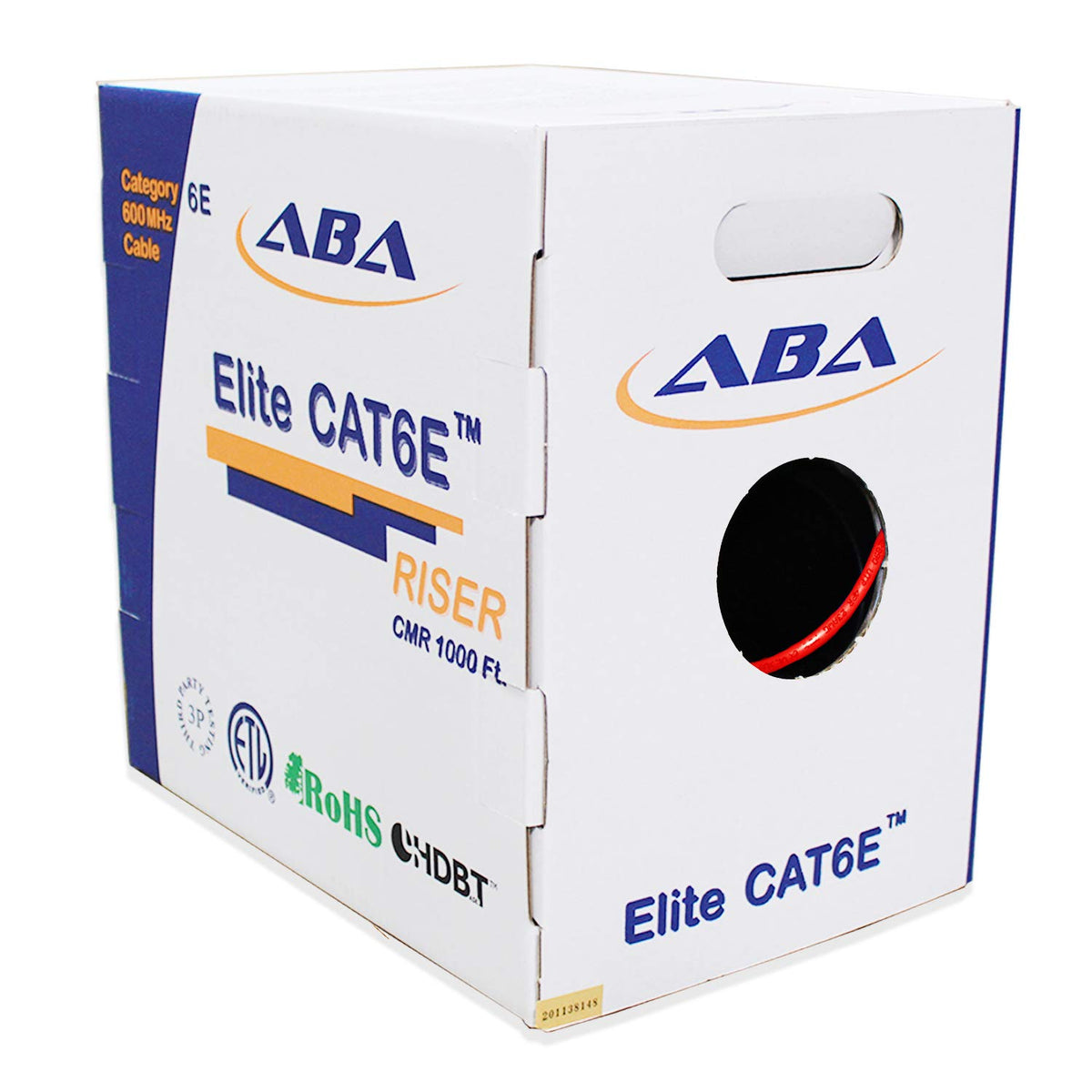 Black 1000ft Cat6 CMR Riser Ethernet Cable F1711