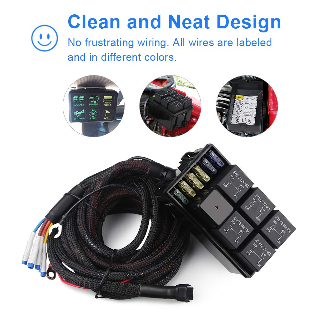 6 Gang Switch Panel Circuit Control Box Wiring Harness B52221
