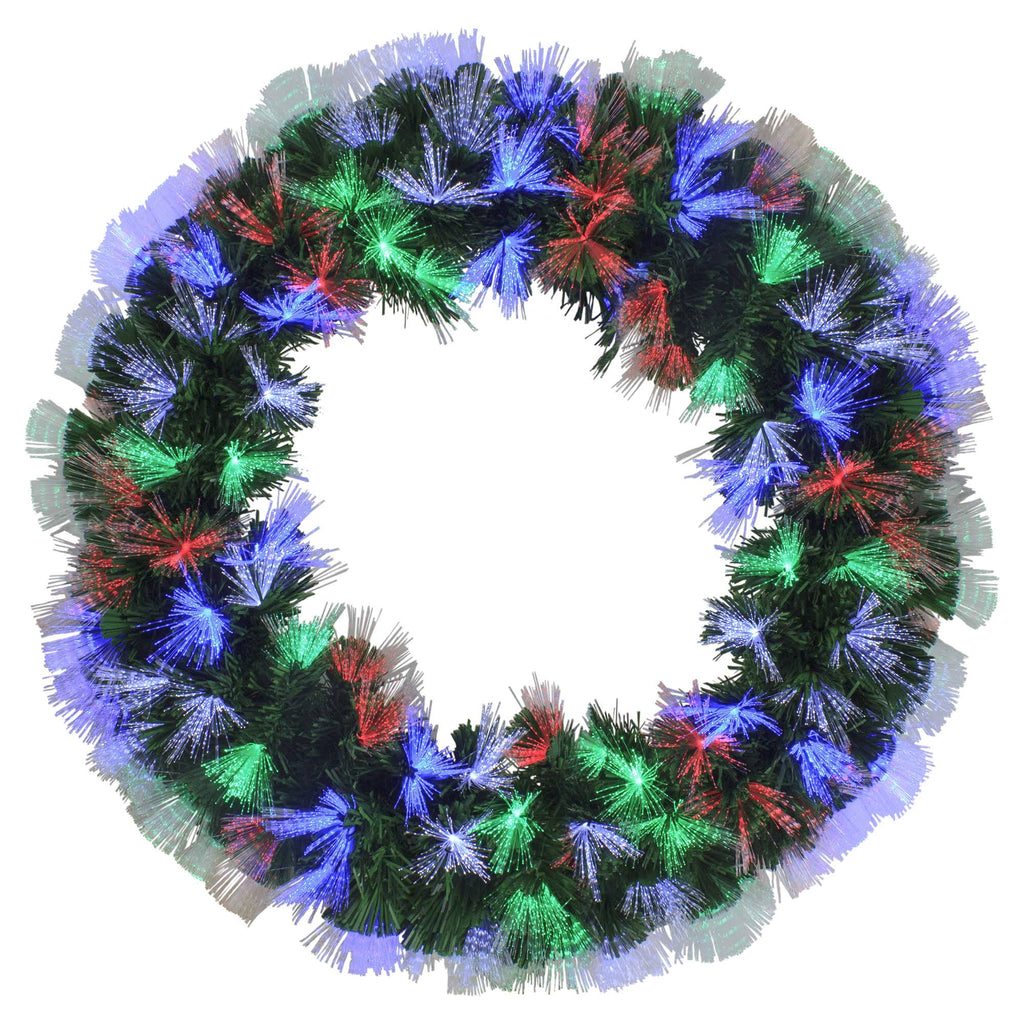 Fiber Optic Artificial Pine Christmas Wreath U543