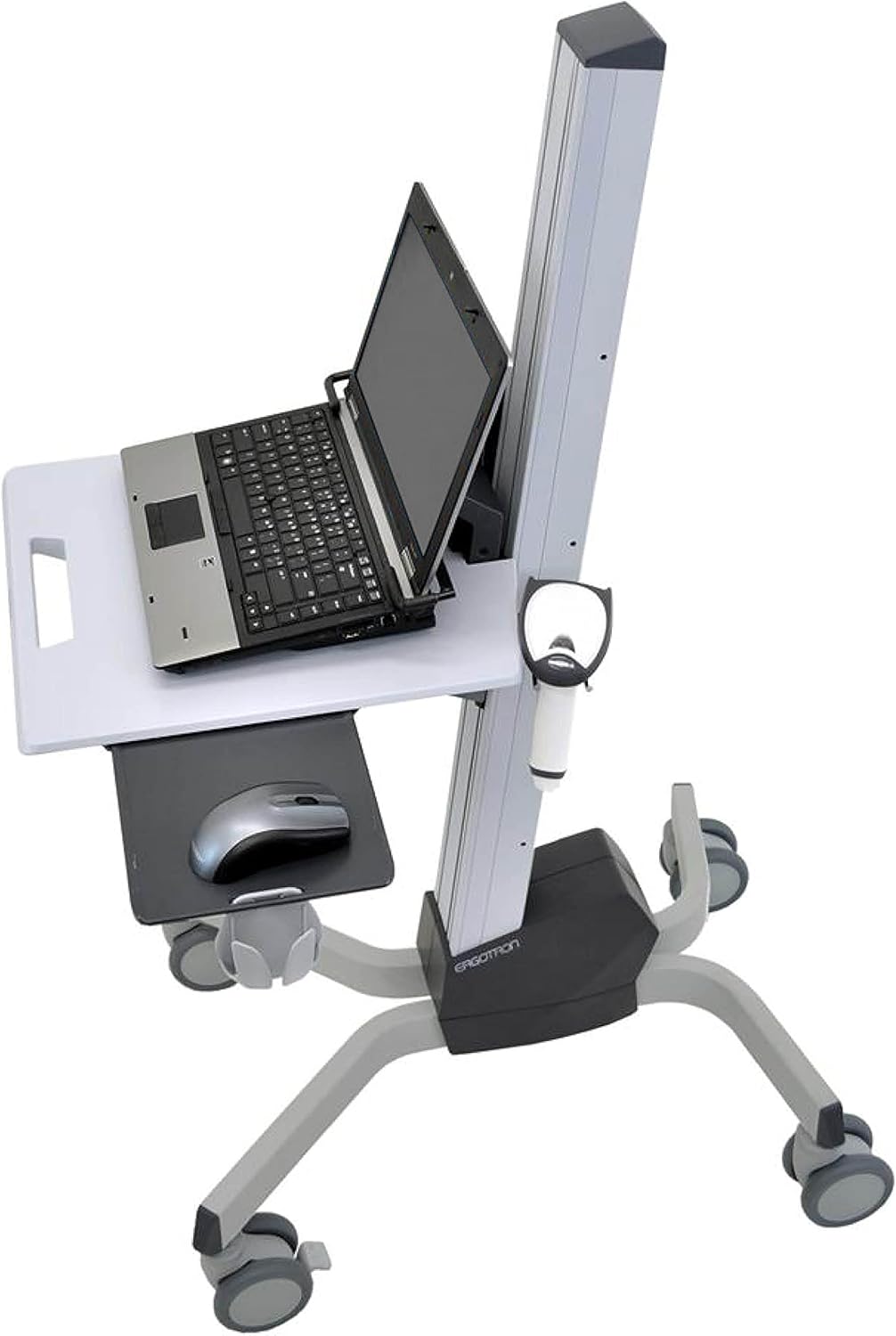 Rolling Computer Cart Mobile Standing Desk Workstation, Grey I284
