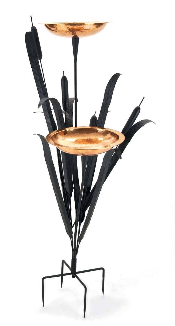 Double Cattail Birdbath K5075