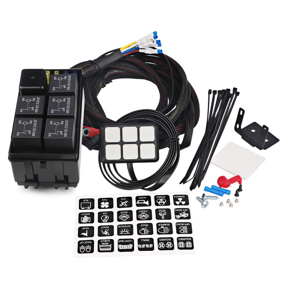 6 Gang Switch Panel Circuit Control Box Wiring Harness B52221