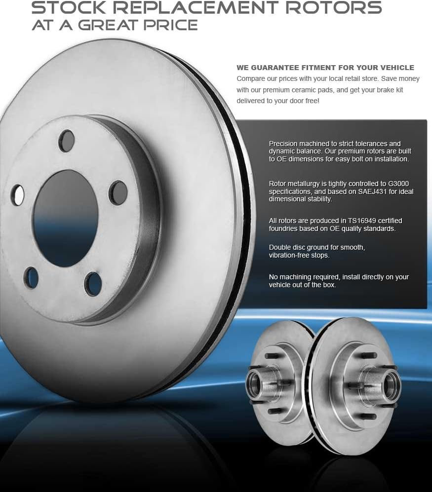 Front and Rear 320 mm 5 Lug Rotors and Metallic Brake Pads J440