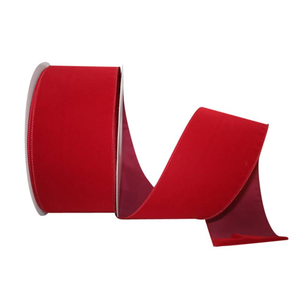 Velvet Ribbon 50 Yards 4 inch Wide Scarlet 2/Pack O2057
