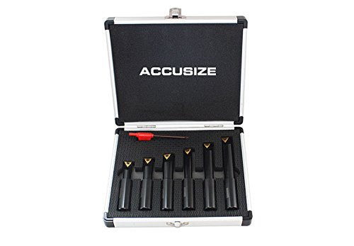 4 Pc 1/2'' Round Shank Indexable Boring Bar Set with Carbide Inserts O896