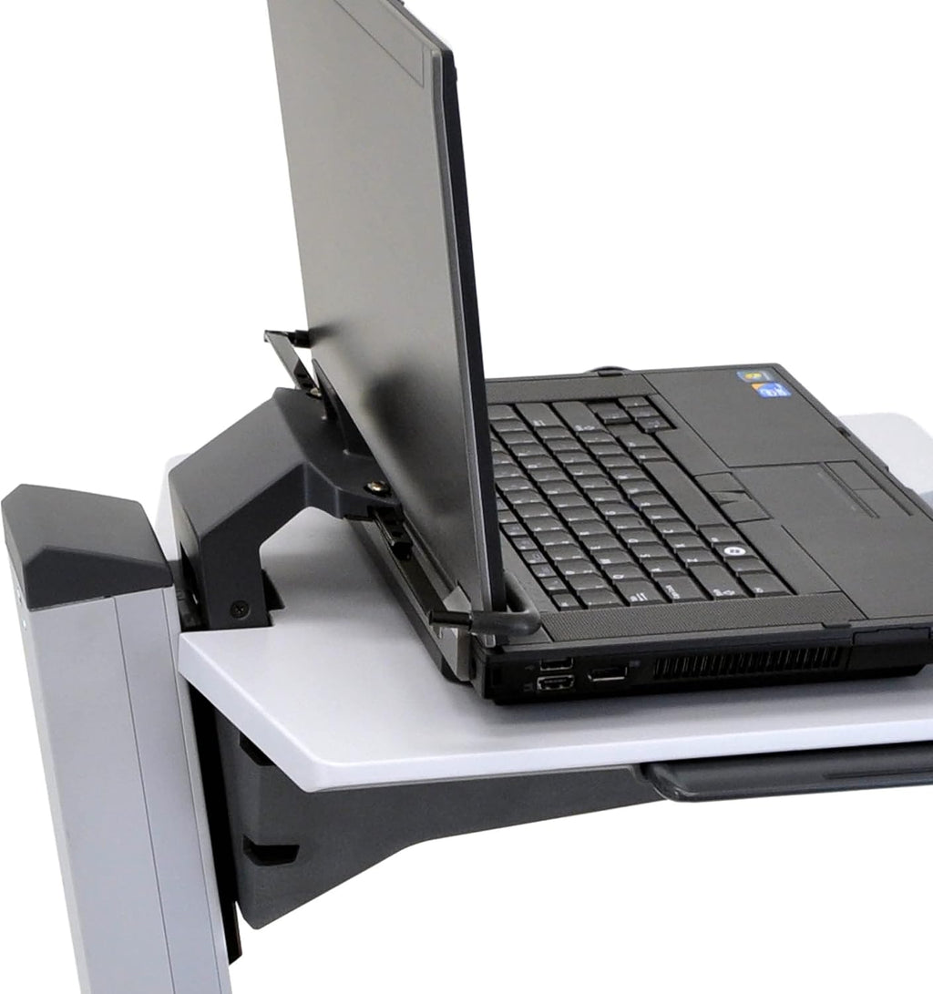 Rolling Computer Cart Mobile Standing Desk Workstation, Grey I284