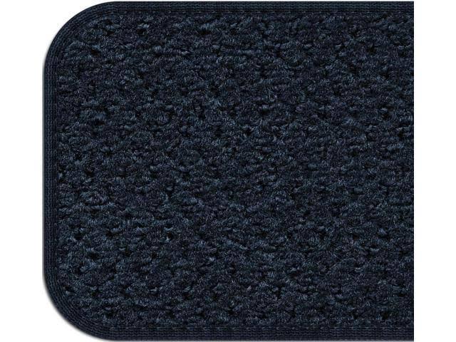 Set of 15 Skid-Resistant Carpet Stair Treads Navy Blue Z592876