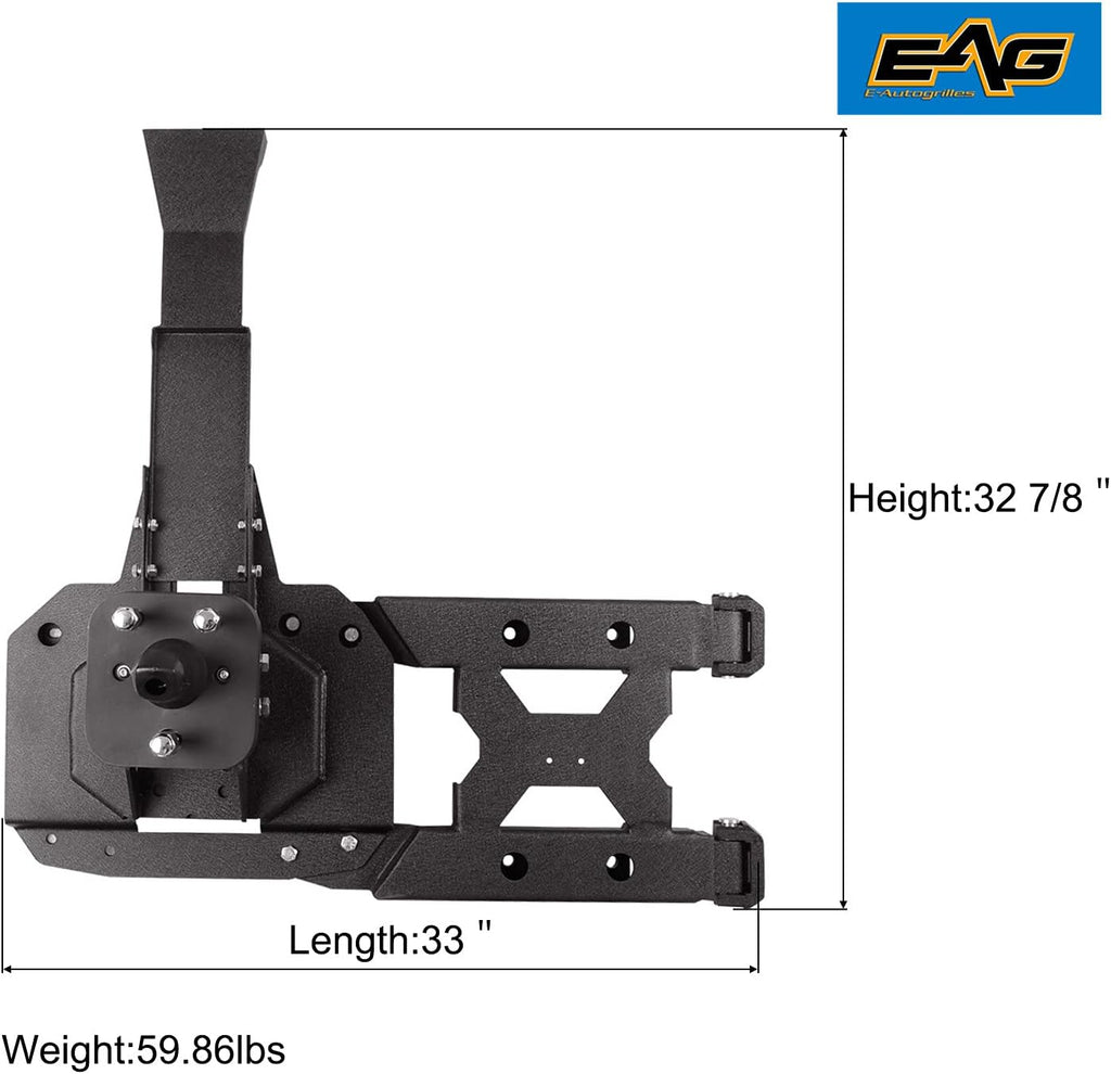 Tire Carrier Kit with 3rd Brake Light Bracket and Back Up Camera Adaptor N38685