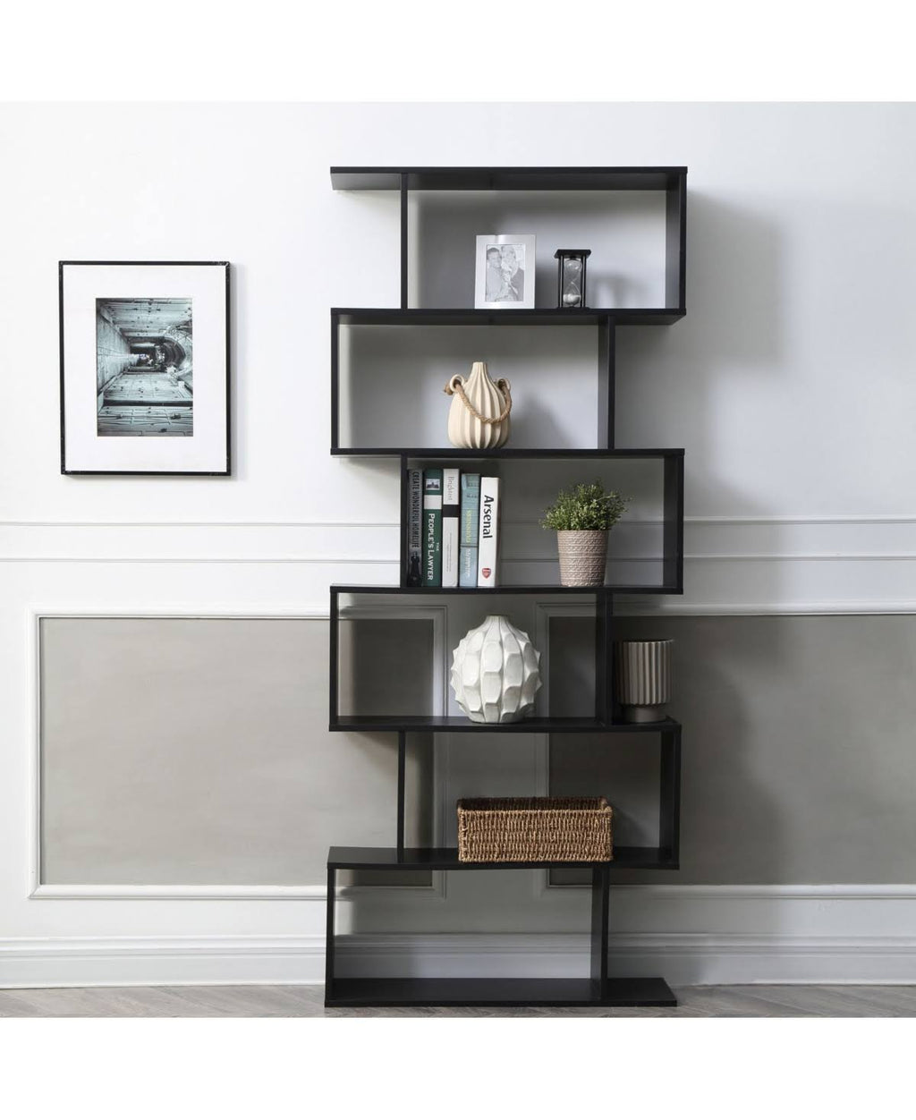 Black 6-Shelf Bookcase V926044