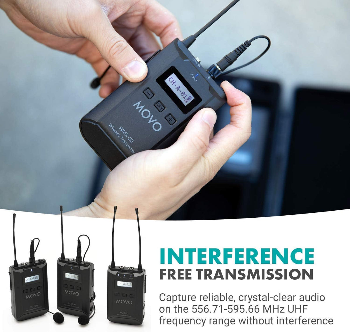 48-Channel UHF Wireless Lavalier Microphone System with 2-Ch Mixer, 2 Receivers, 4 Transmitters, and 4 Lapel Microphones Z20496