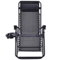 Folding Metal Outdoor Lounge Chair in Black 2-Pack G688