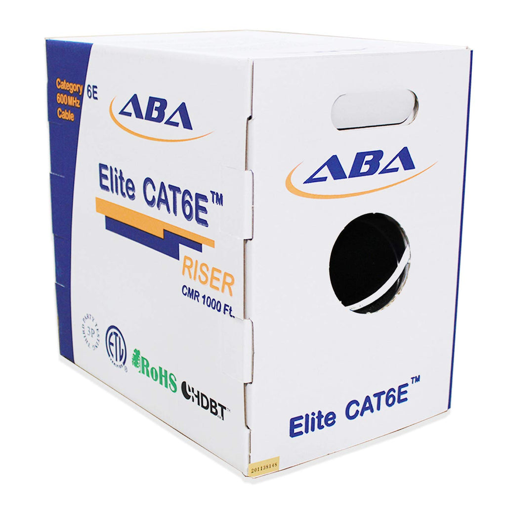 Black 1000ft Cat6 CMR Riser Ethernet Cable F1711