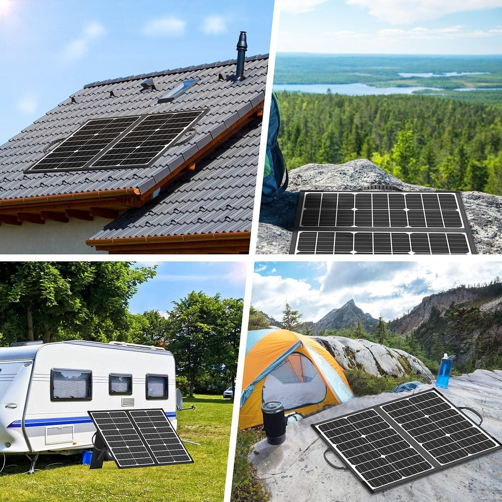 60W Foldable Monocrystalline Solar Panel with USB Ports N760122