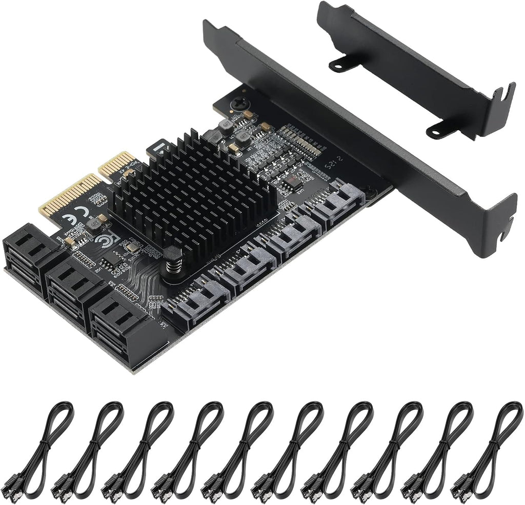 4X PCIE SATA Card 16 Ports with 16 SATA Cables A51789