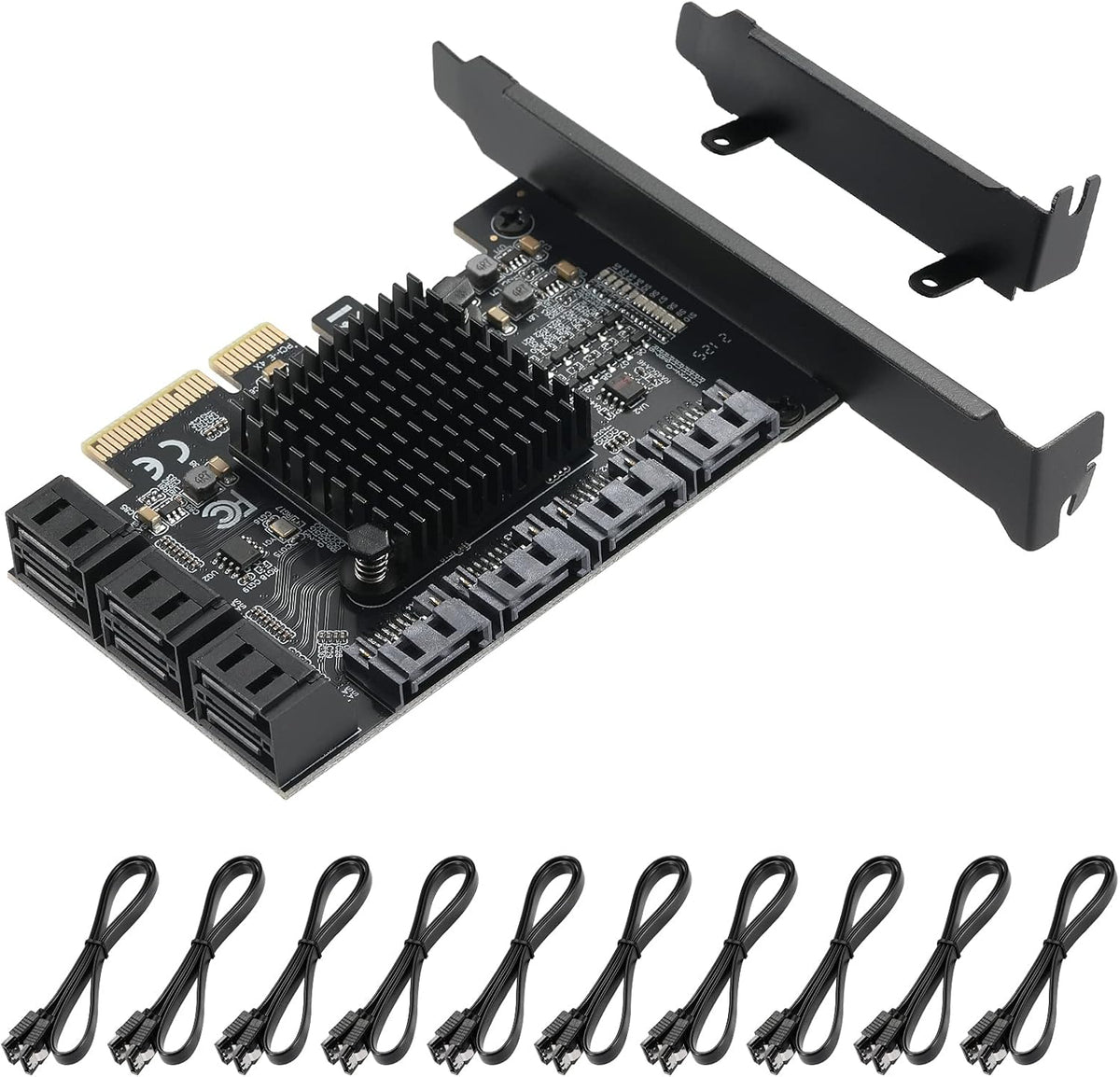 4X PCIE SATA Card 16 Ports with 16 SATA Cables A51789