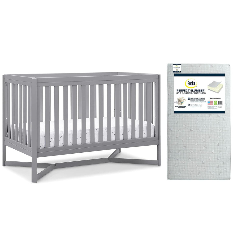 4-in-1 Convertible Crib & Dual Sided Crib & Toddler Mattress G40651