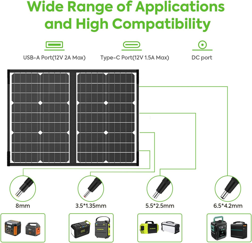 60W Foldable Monocrystalline Solar Panel with USB Ports N760122