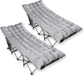 Set of 2 Folding Camping Cot and Cot Pad W8159