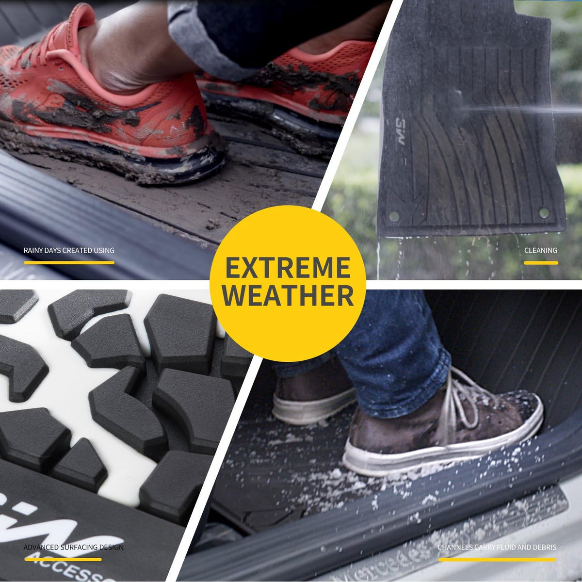 TPE All Weather Floor Liner Full Set Car Mats Black T46029