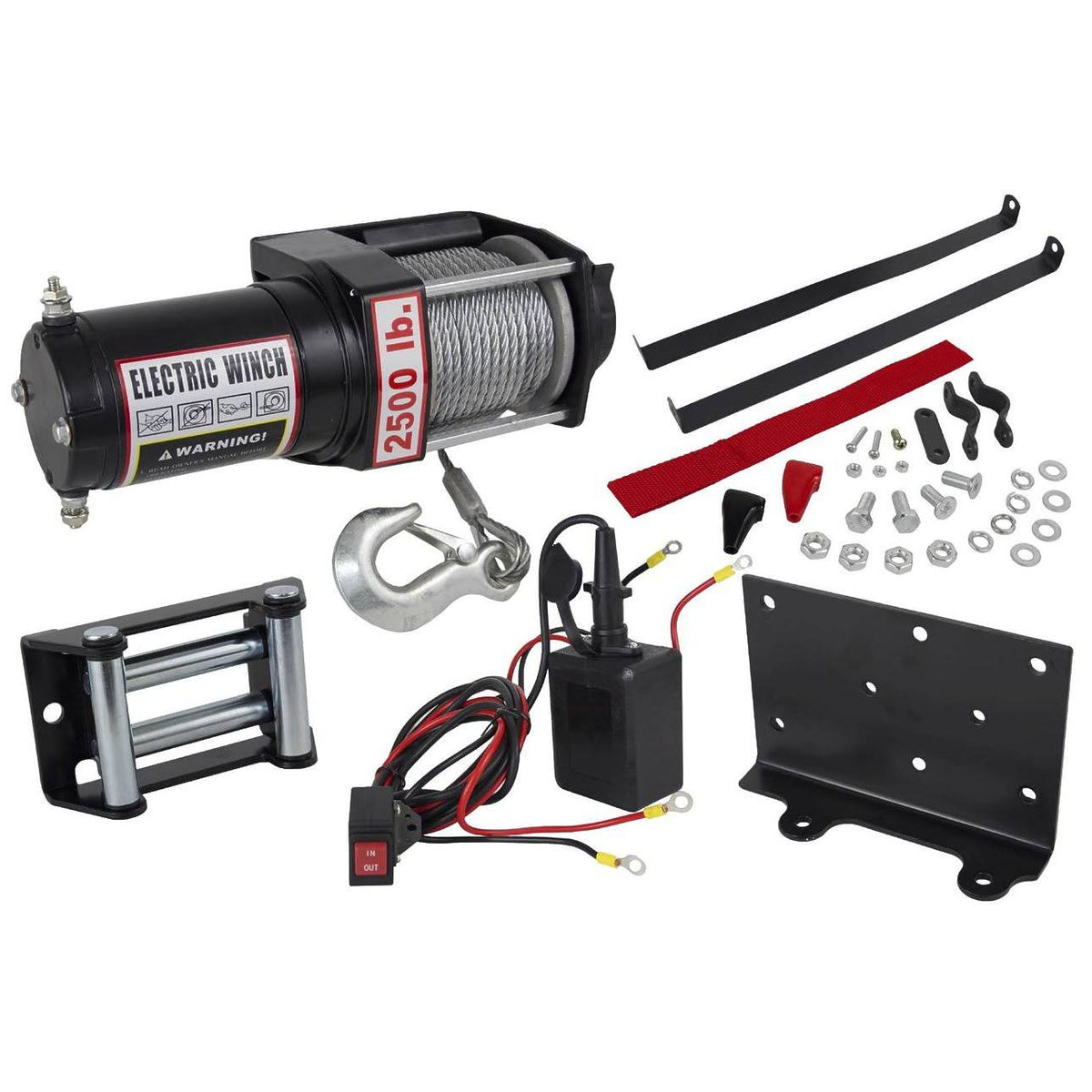 2500lb ATV Winch Assembly 1.07hp 153:1 Gear Ratio Q487