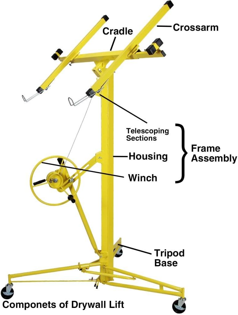 Drywall Lift Rolling Panel Hoist Jack Lifter 16FT R2219